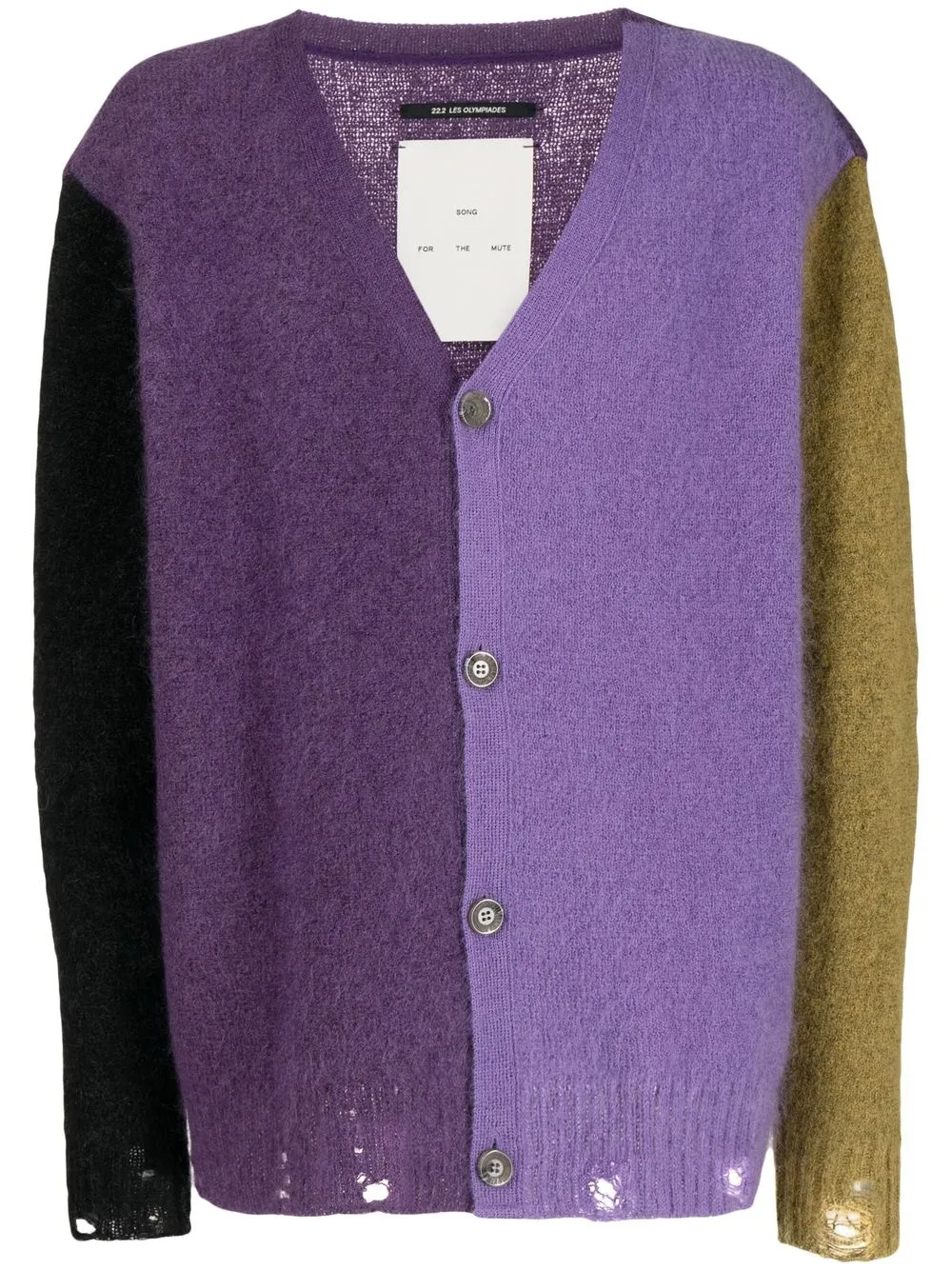 

Song For The Mute colour-block oversize cardigan - Purple