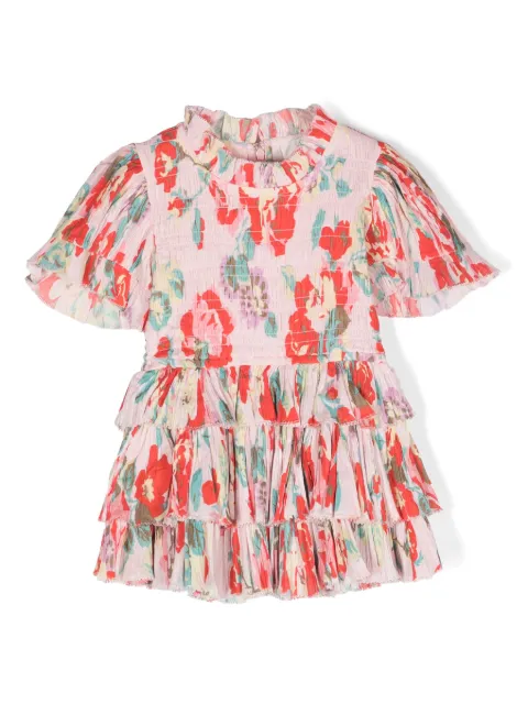 Sea Kids abstract-print ruffled dress