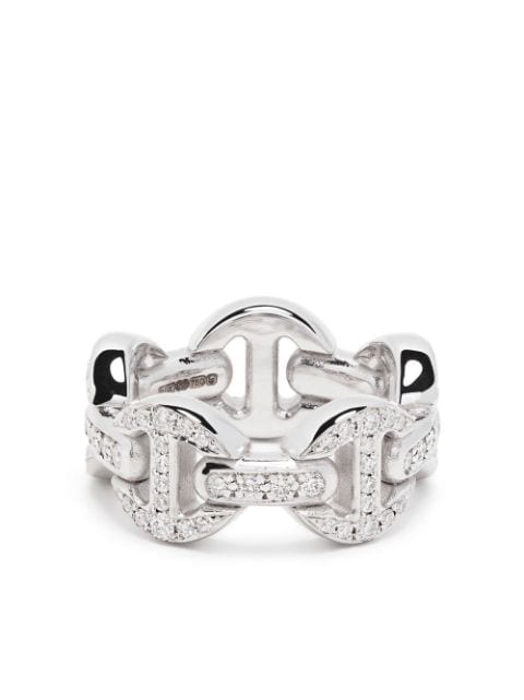 HOORSENBUHS Chain-ring i 18 karat hvidguld med diamant