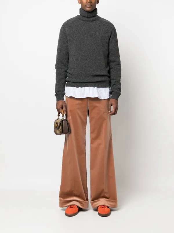 Gucci fine knit Turtleneck Jumper Grey FARFETCH AE