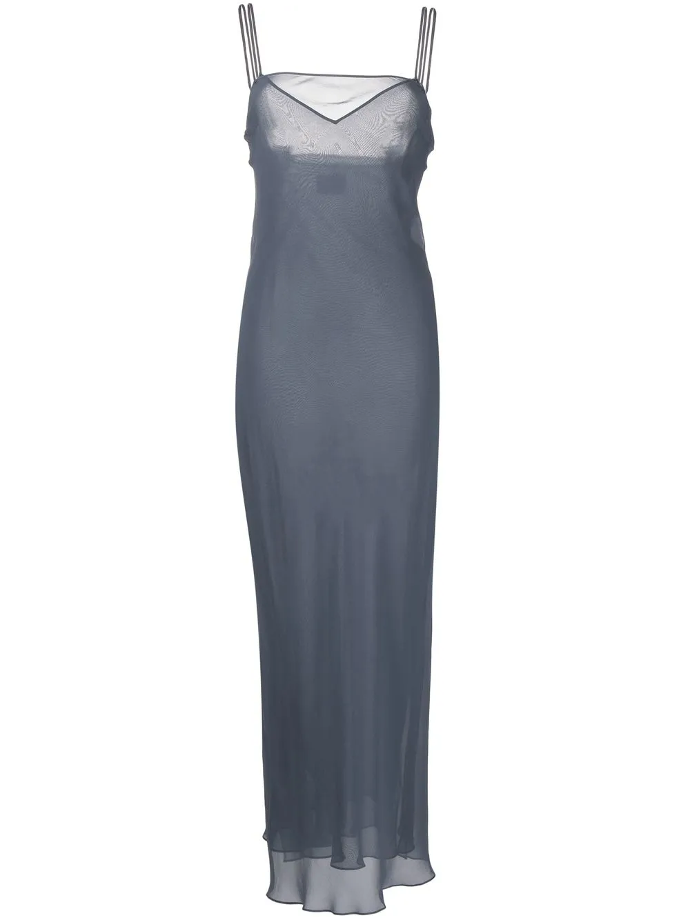 KHAITE double-layered maxi dress - Blue