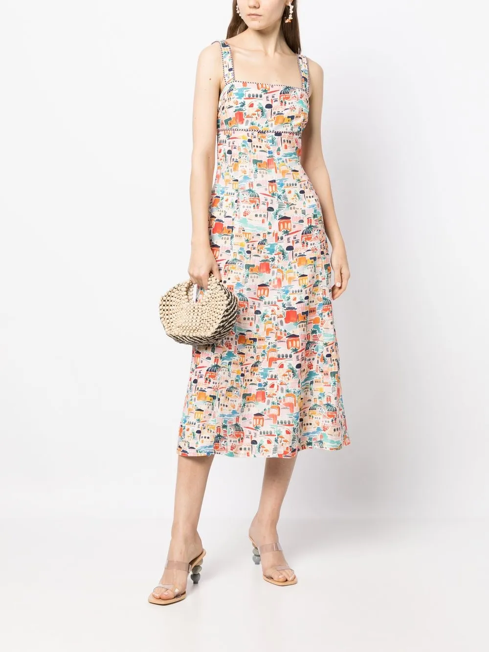 Rebecca Vallance Midi-jurk met vierkante hals - Veelkleurig