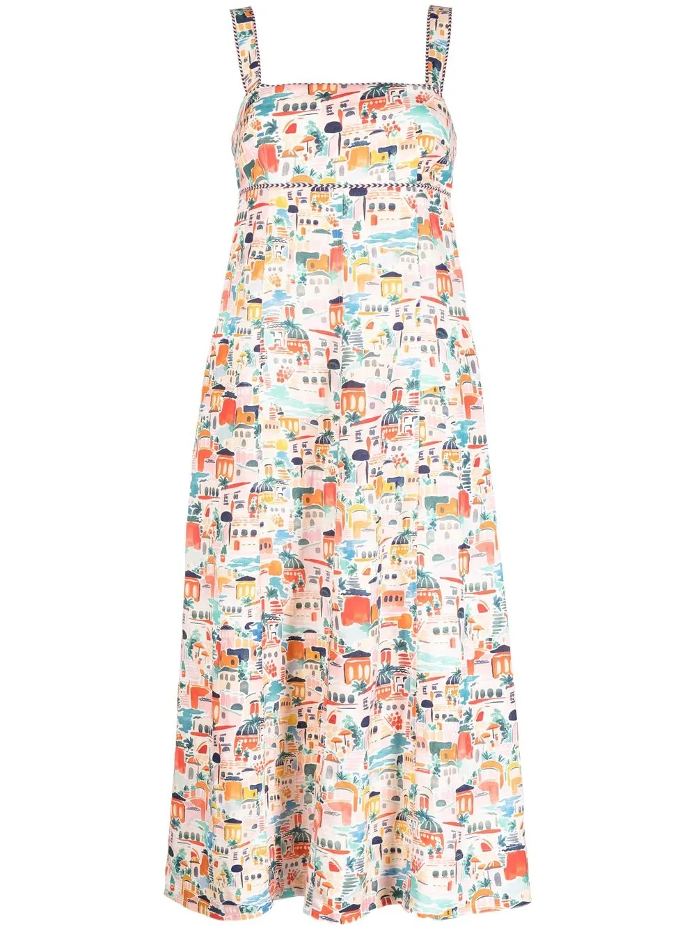 

Rebecca Vallance Sevilla square-neck midi dress - Multicolour