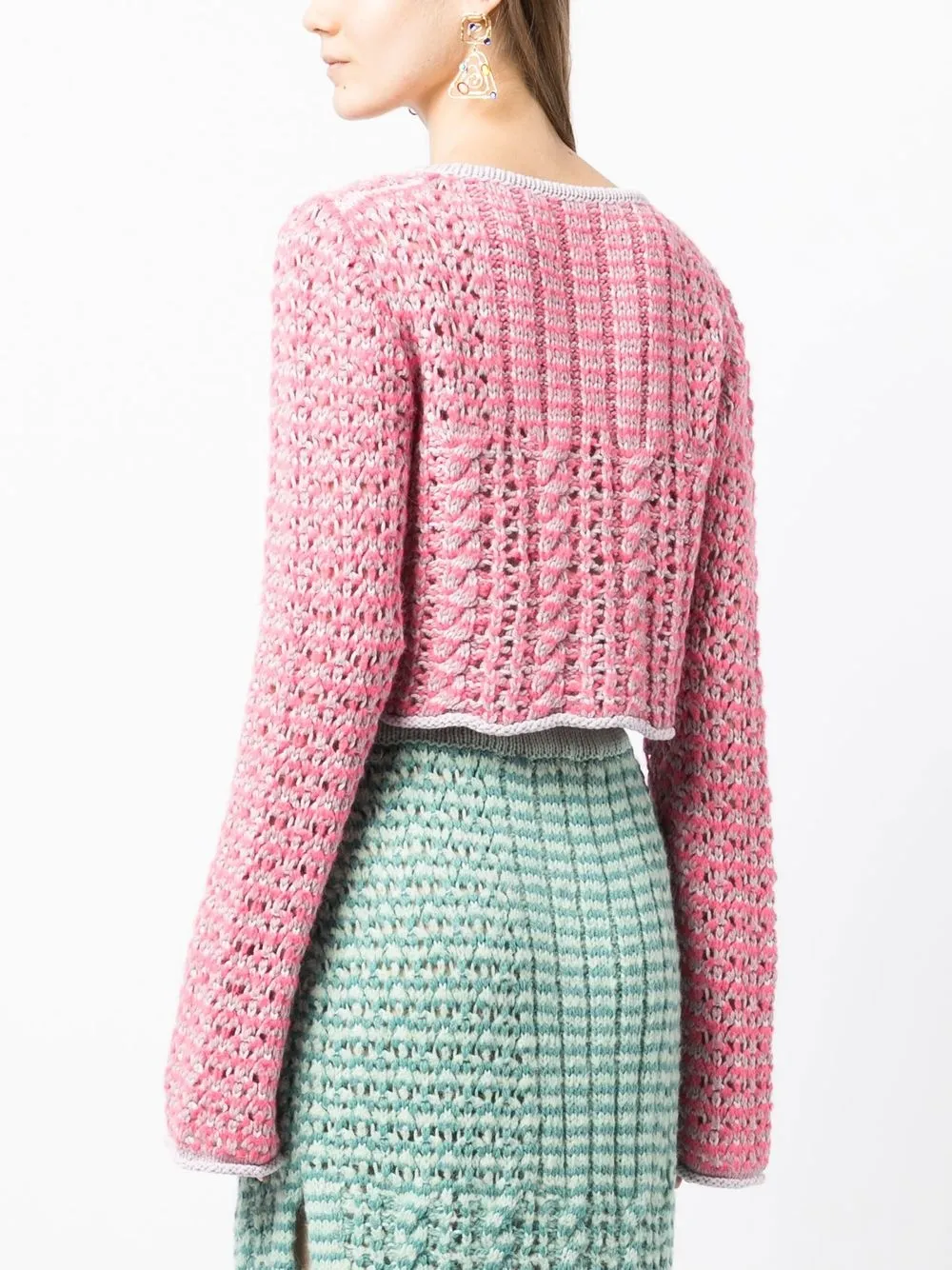 Shop Marco Rambaldi Chunky-knit Button-down Cardigan In Pink