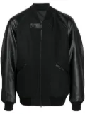 Y-3 contrast-sleeves flannel bomber jacket - Black