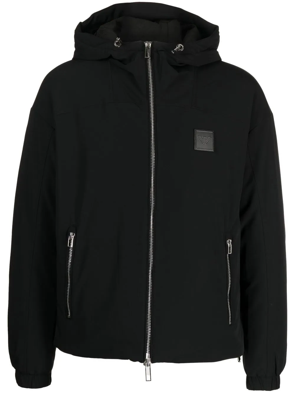 

Emporio Armani logo-patch zip-fastening jacket - Black