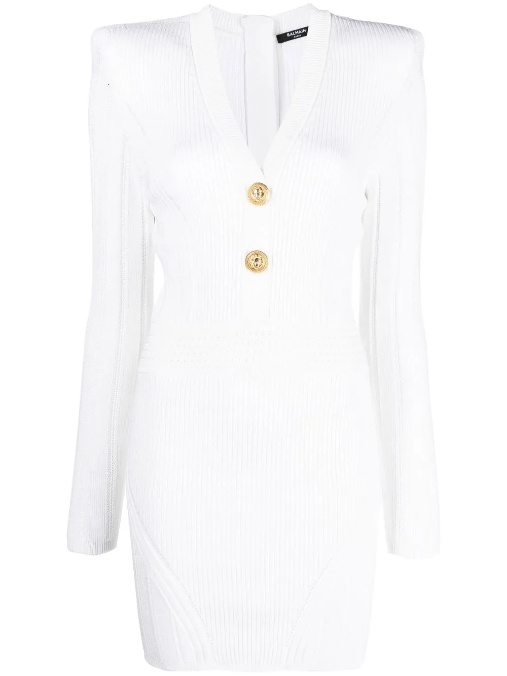 

Balmain ribbed-knit mini dress - White