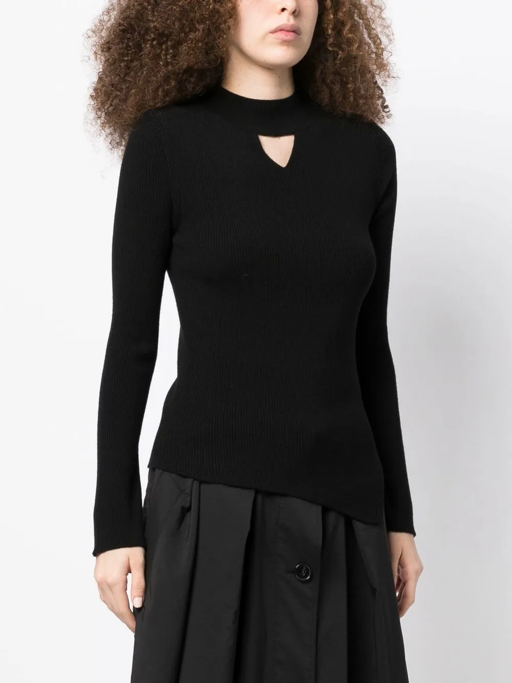  J Koo Gerippter Pullover   Schwarz 