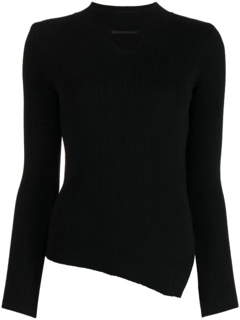 J Koo ribbed-knit cut-out sweater