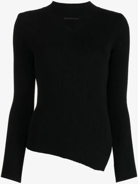 J Koo ribbed-knit cut-out sweater
