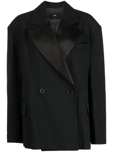 J Koo double-breasted wool blazer