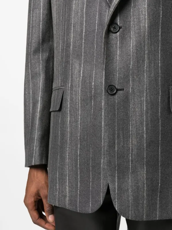 Versace Pinstripe single-breasted Blazer | Grey | FARFETCH