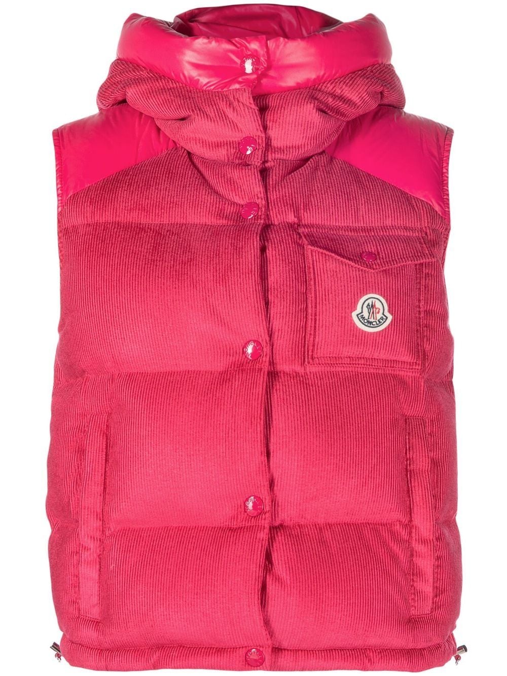 Shop Moncler Sleeveless Logo-patch Gilet In Pink