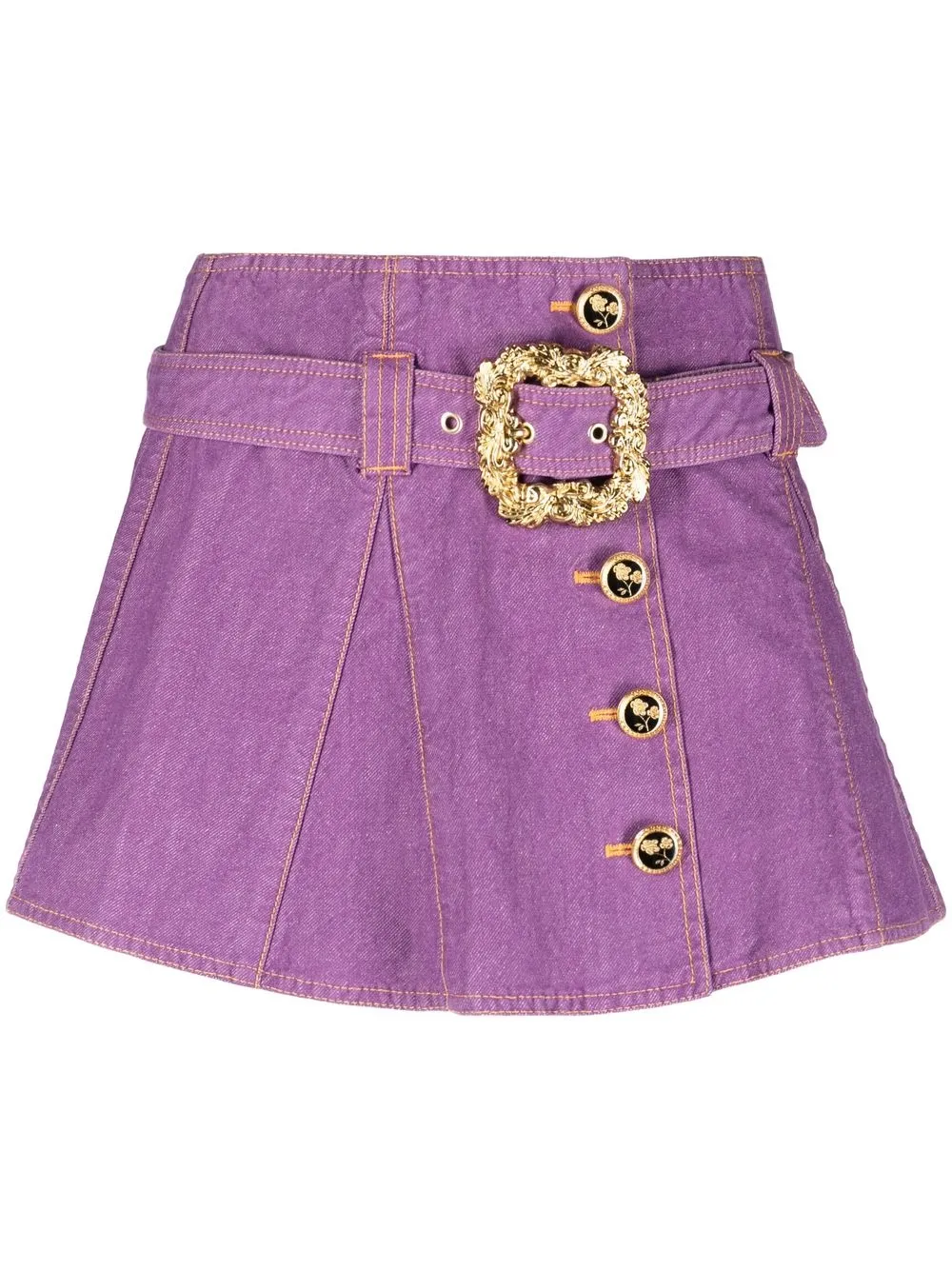 

CORMIO Jacquline belted mini denim skirt - Purple