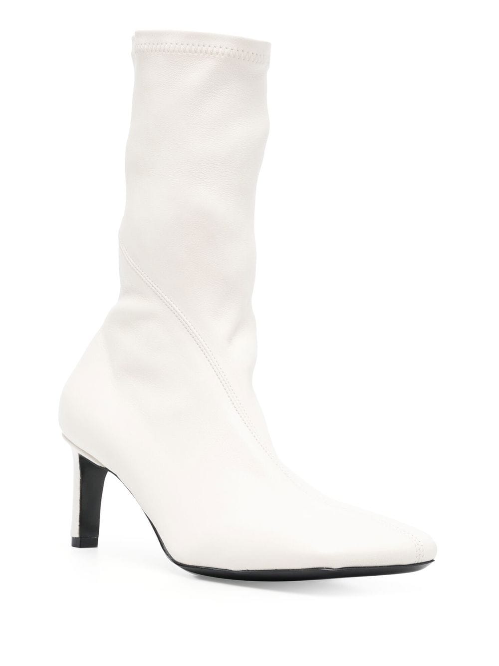 Shop Jil Sander 65mm Leather Ankle Boots In White