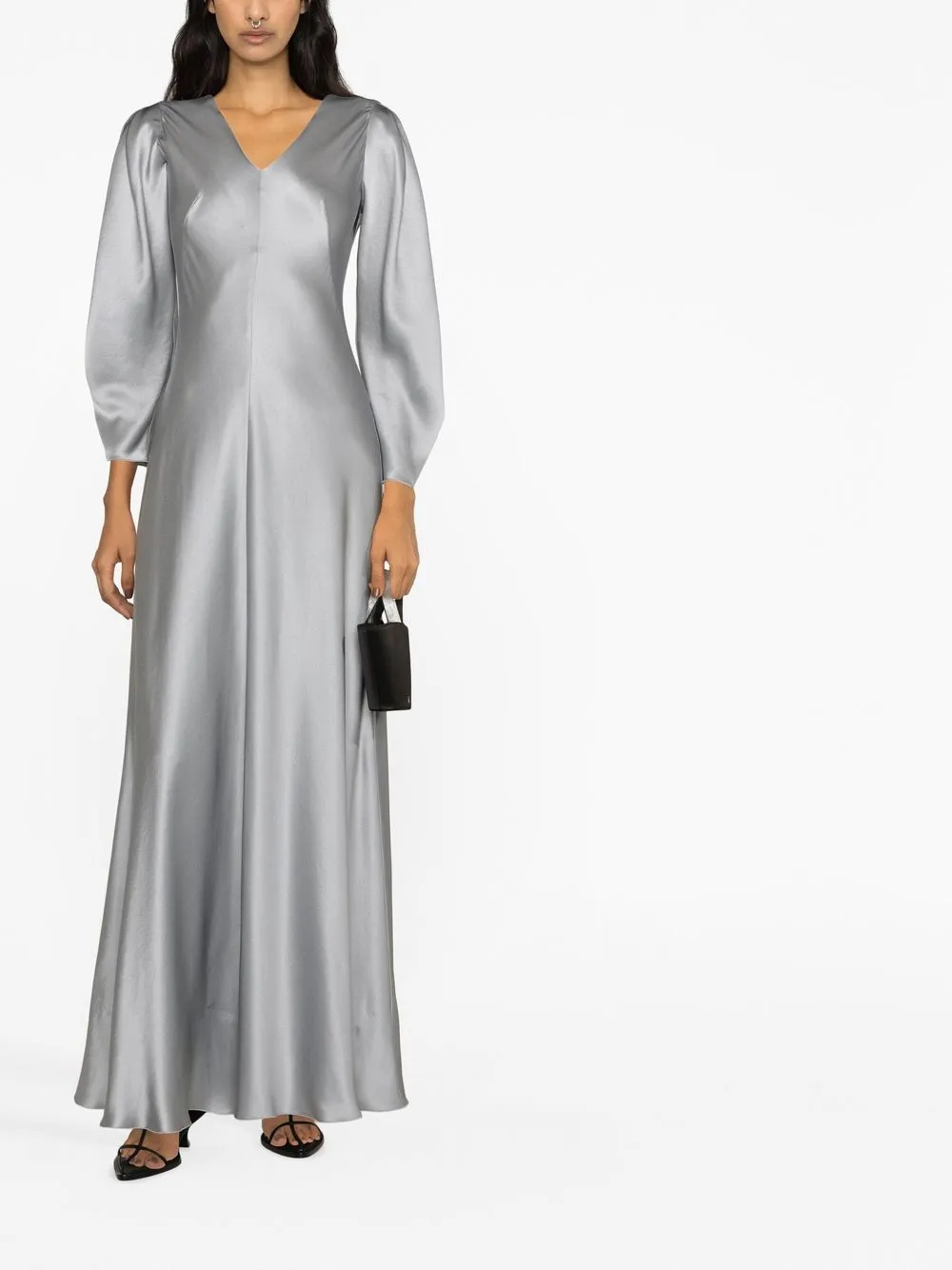 Alberta Ferretti Satijnen avondjurk - Grijs