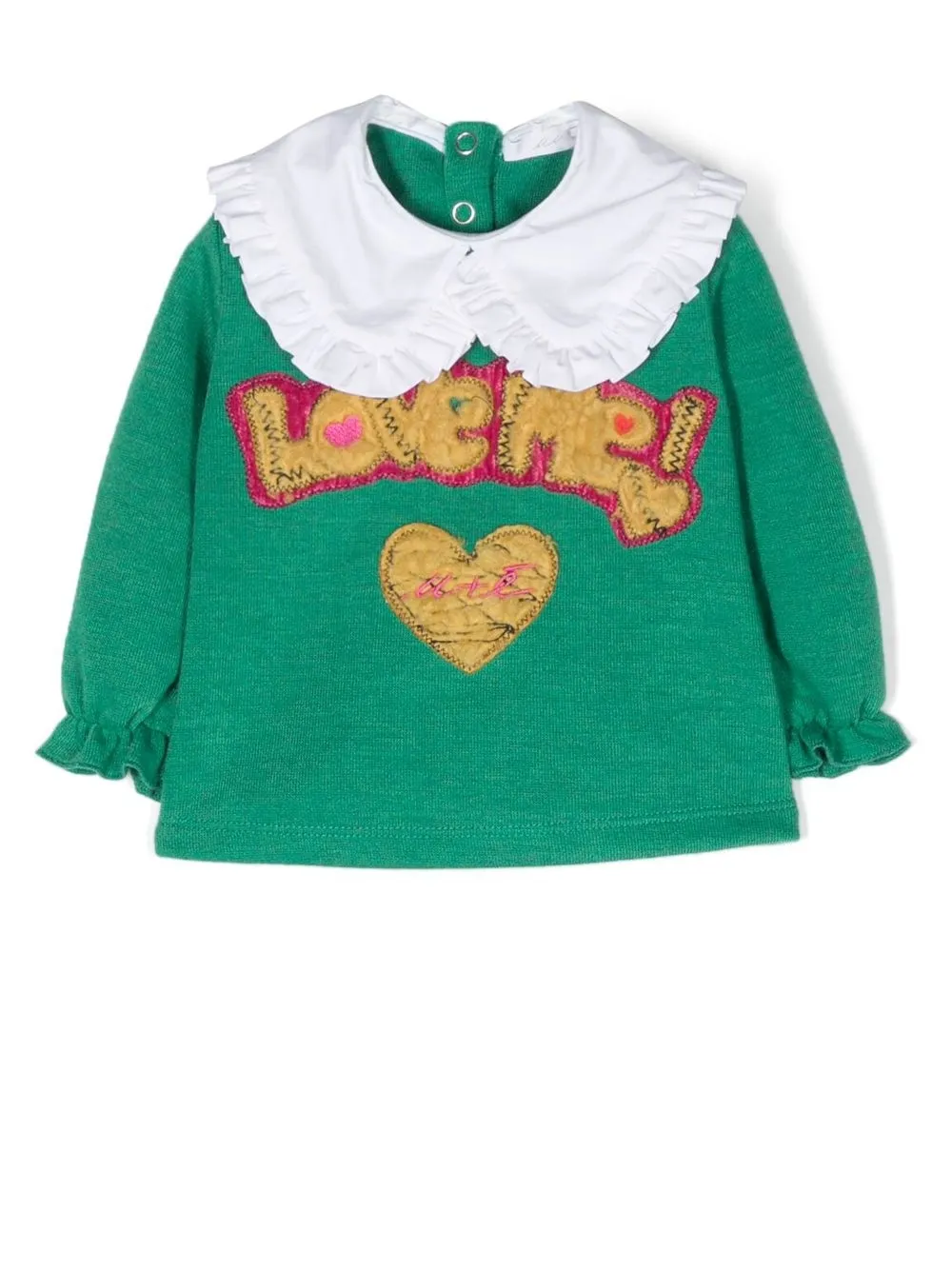 

Miss Grant Kids slogan-embroidered jumper - Green