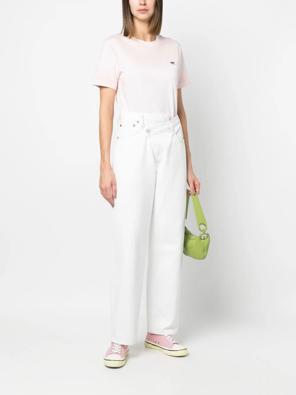 Chiara Ferragni T-shirt met logopatch - Roze