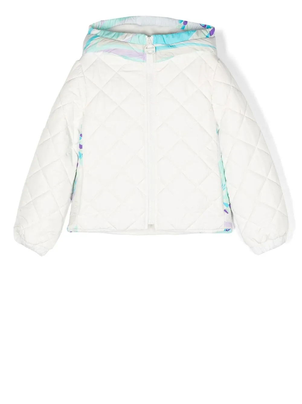 

PUCCI Junior zip-up quilted jacket - White