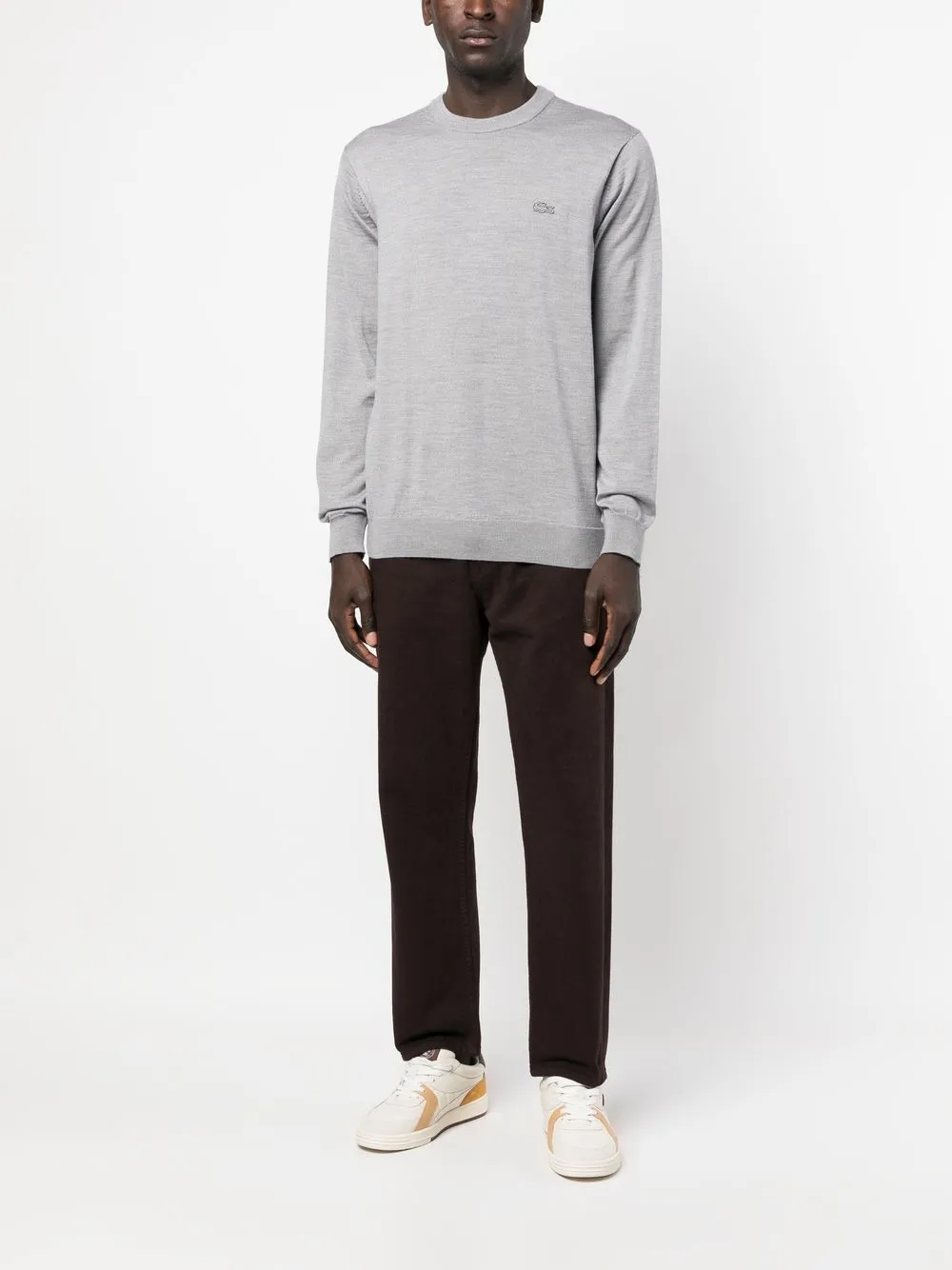 Lacoste Trui met logopatch - Grijs