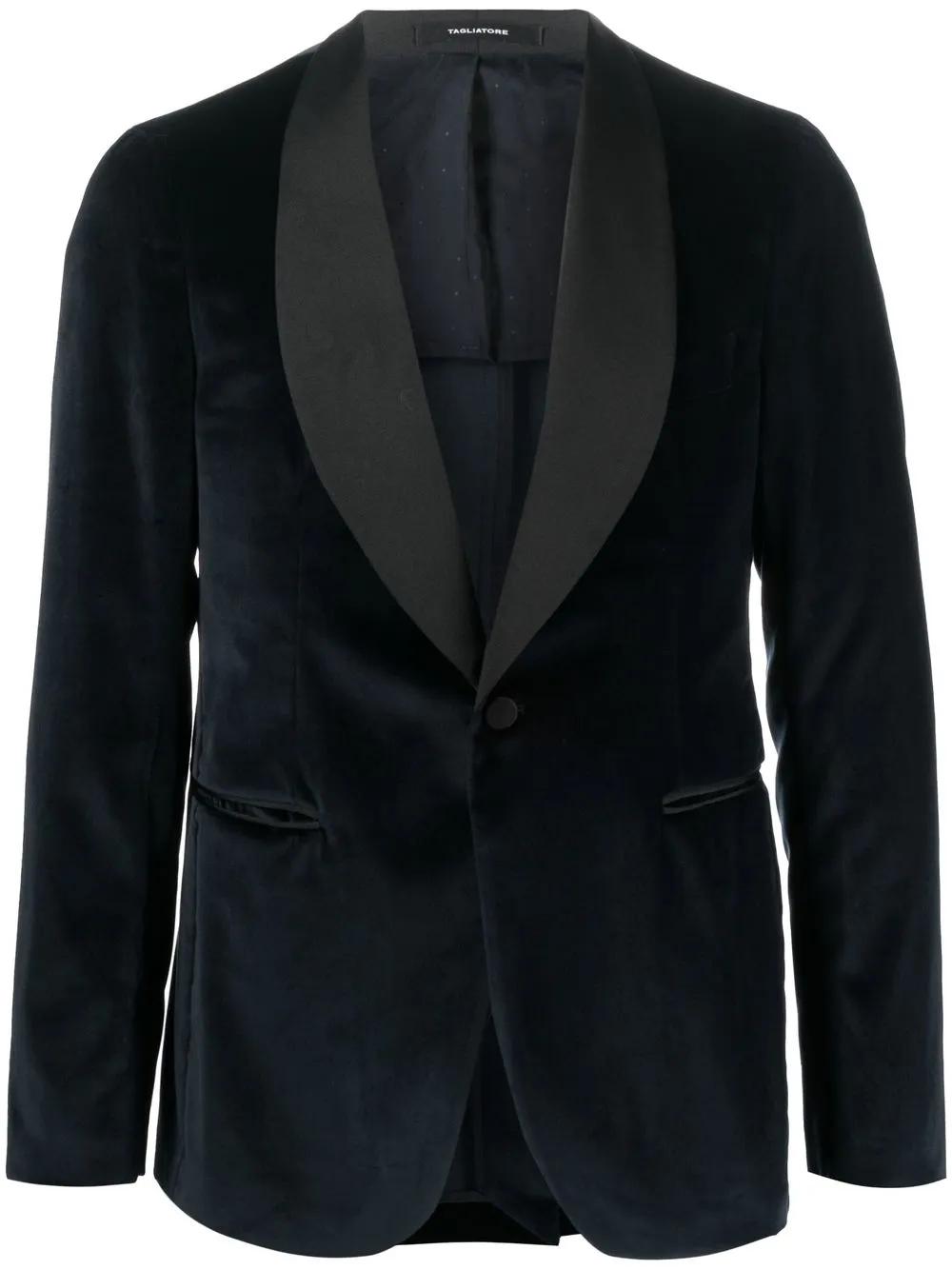 

Tagliatore single-breasted velvet tuxedo jacket - Blue
