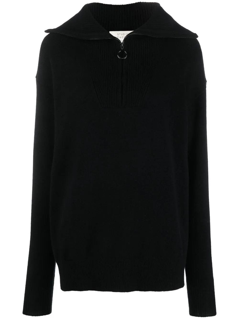 

Studio Nicholson half-zip fastening knit jumper - Black