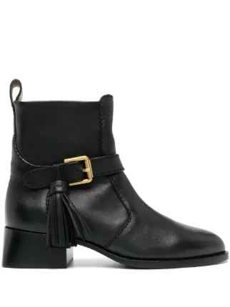 See By Chloe tassel detail 40mm Leather Boots Black FARFETCH