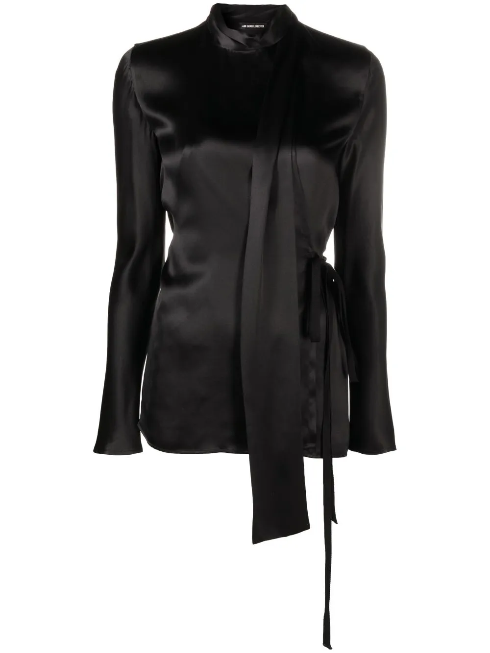 

Ann Demeulemeester draped-detail silk blouse - Black