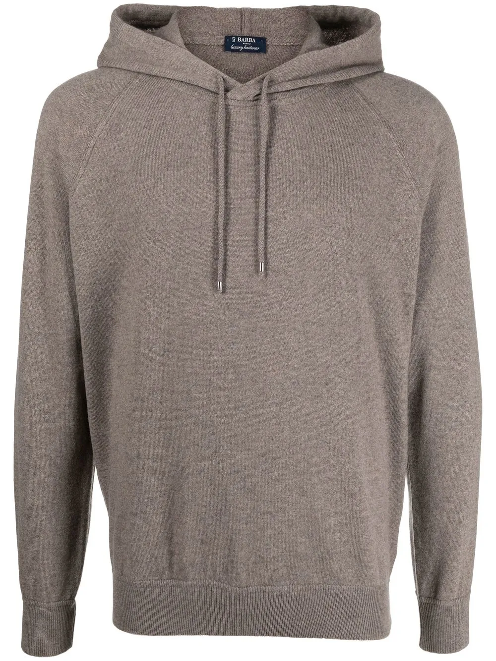 

Barba knitted drawstring hoodie - Neutrals