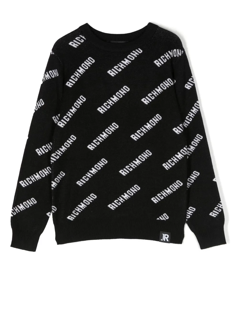 John Richmond Junior suéter tejido con logo en intarsia - Negro