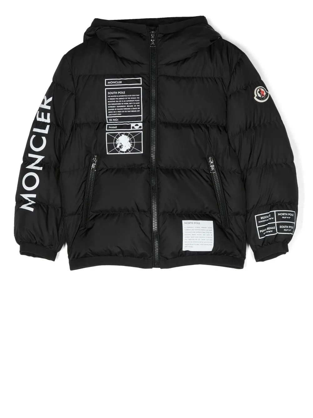 

Moncler Enfant graphic-print hooded padded jacket - Black