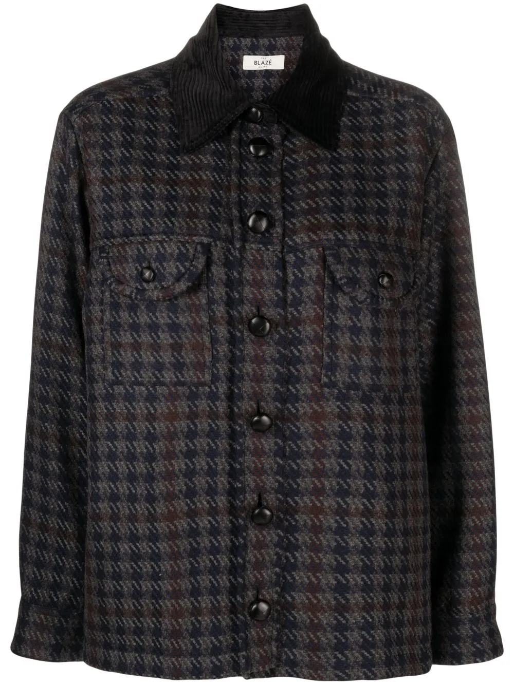 

Blazé Milano Berber houndstooth-pattern overshirt - Grey