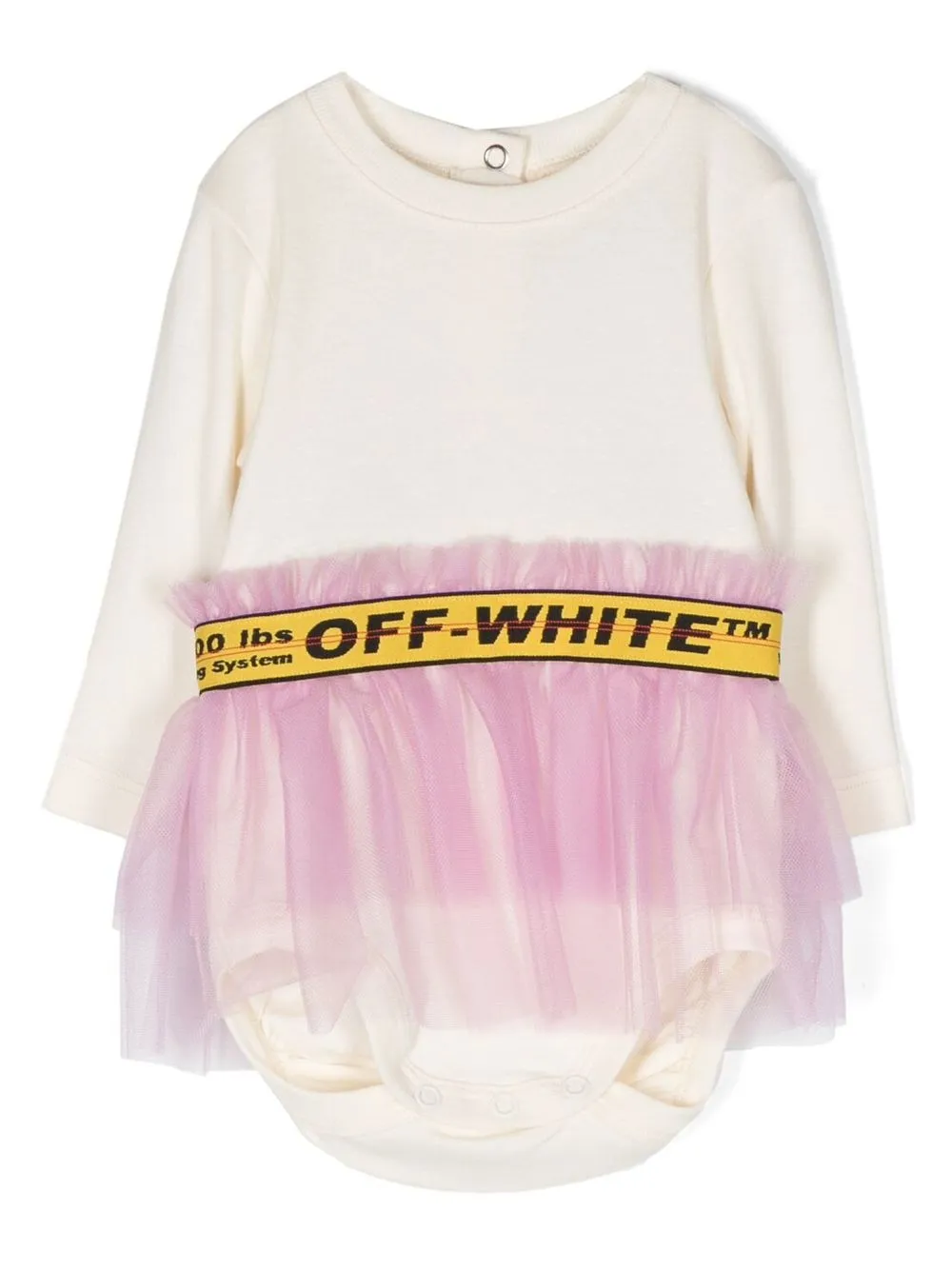 

Off-White Kids logo tulle-panel dress - Neutro