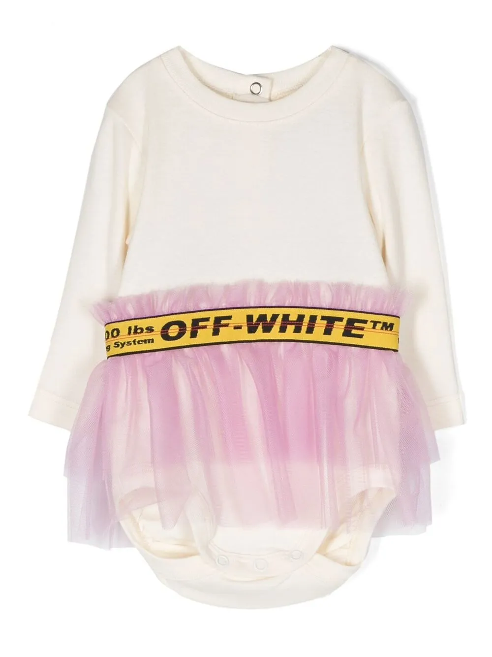 

Off-White Kids logo tulle-panel dress - Neutrals