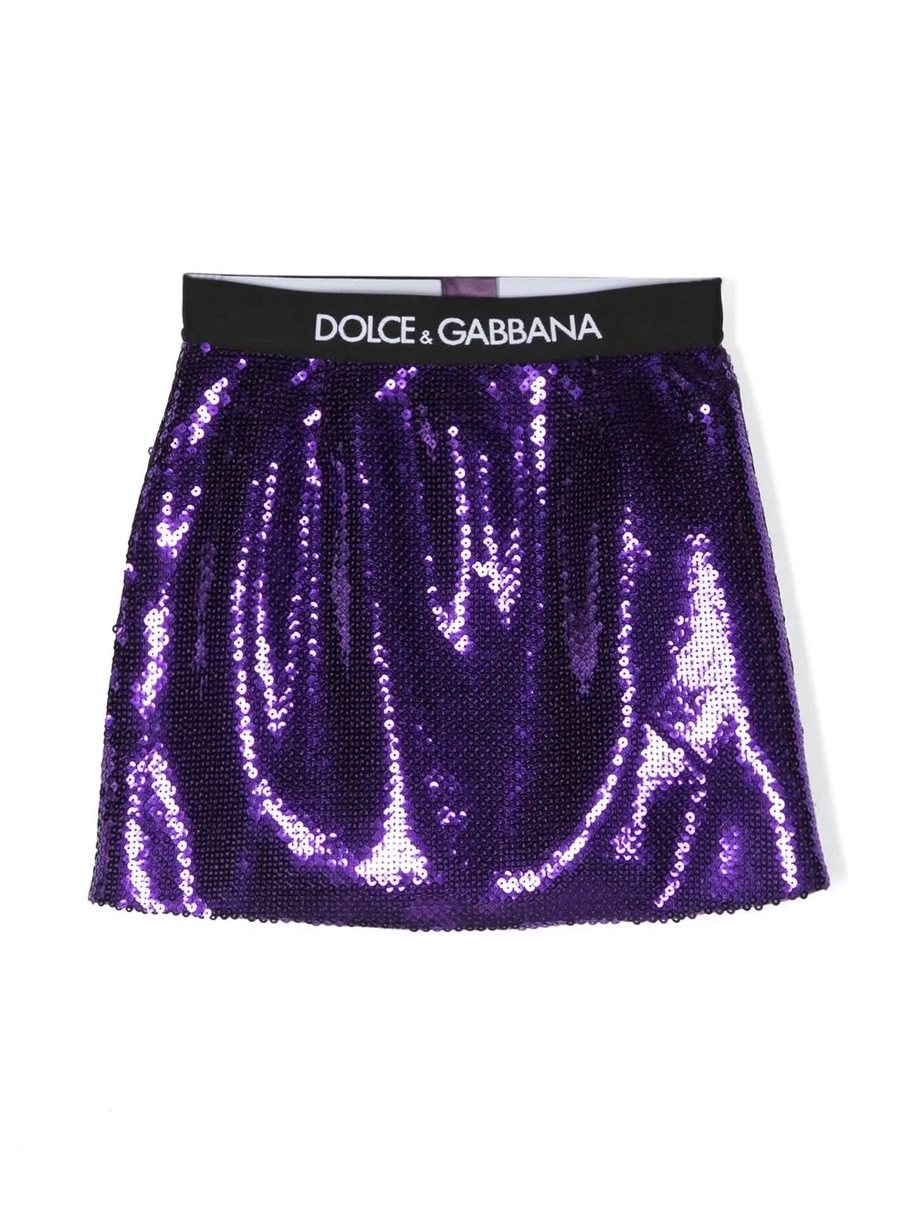 

Dolce & Gabbana Kids falda corta bordada con lentejuelas - Morado
