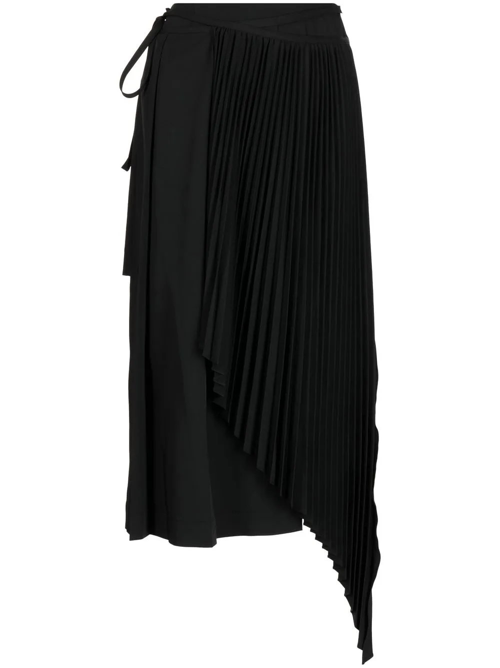 

J Koo wraparound draped midi skirt - Black