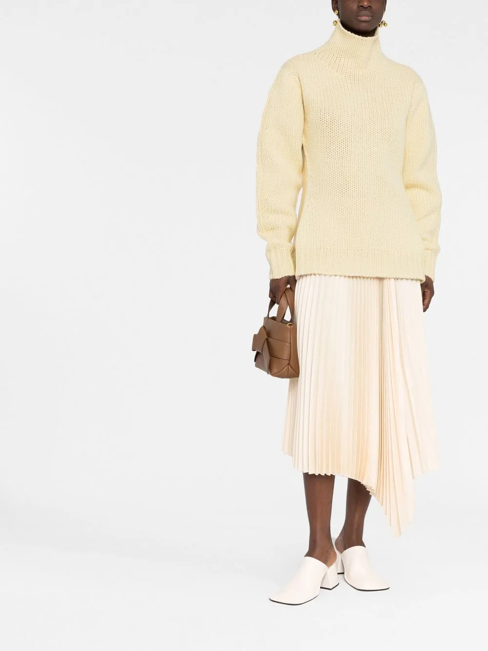 Jil Sander Trui met open rug - Geel