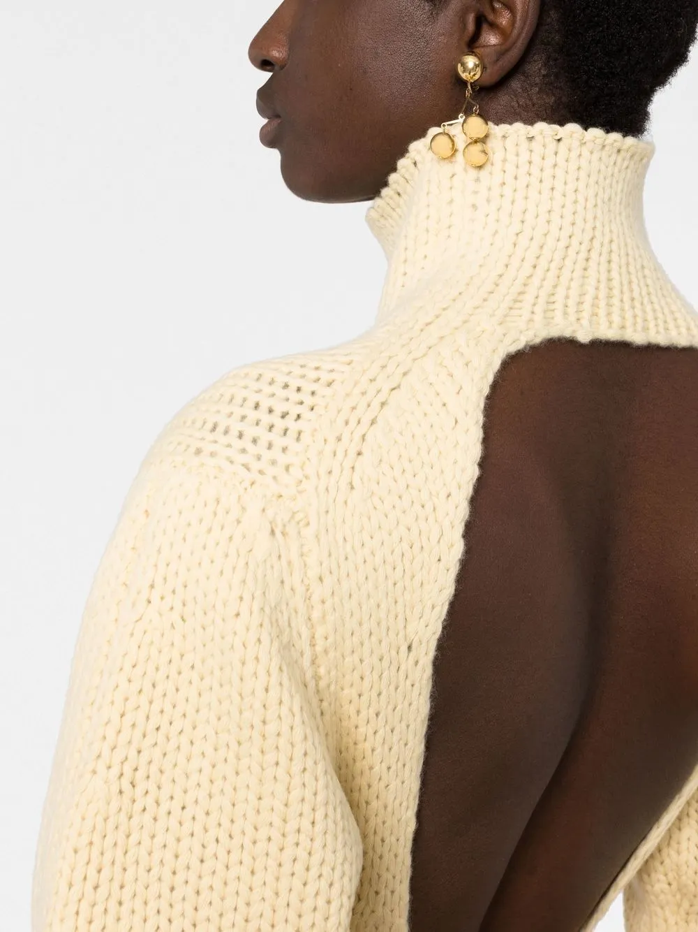  Jil Sander Rückenfreier Pullover   Gelb 