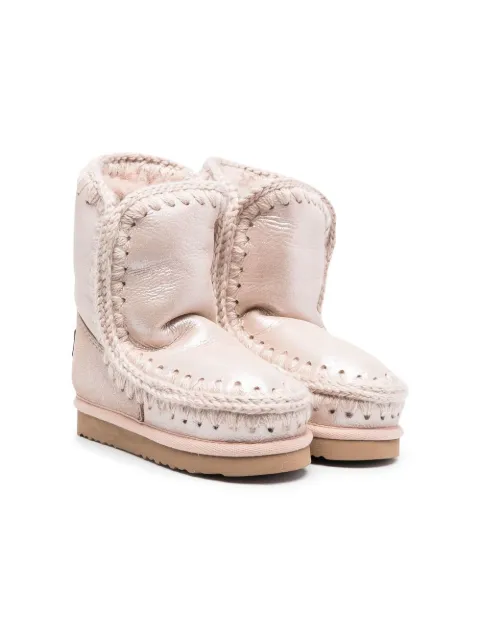 Mou Kids - chunky shearling-lined suede boots