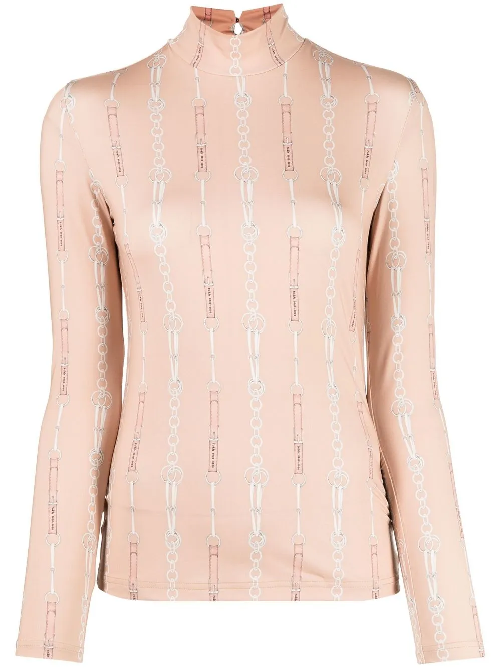Rokh chain-link mock-neck top - Neutrals
