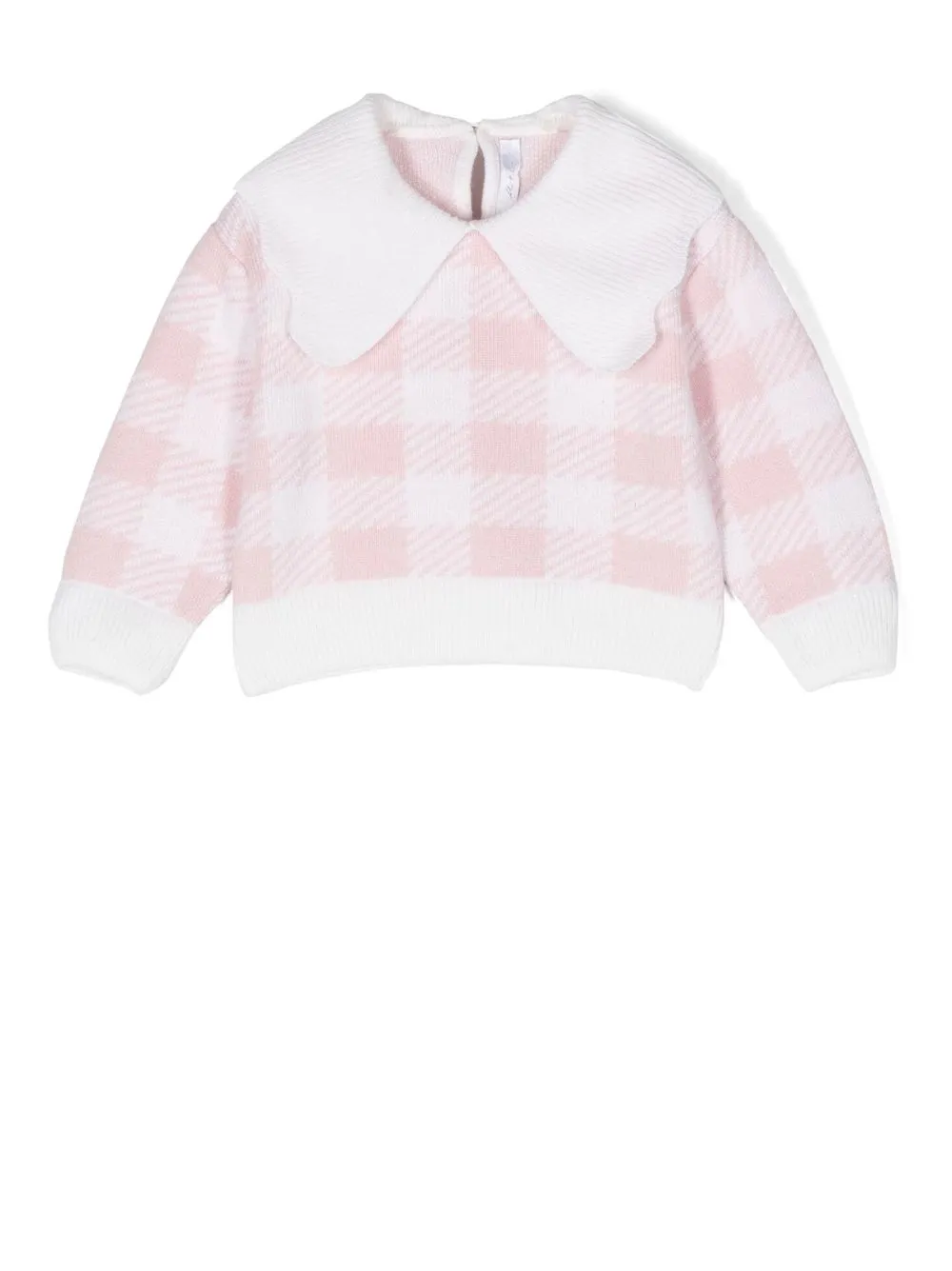 

Miss Grant Kids Peter Pan-collar checked jumper - Pink