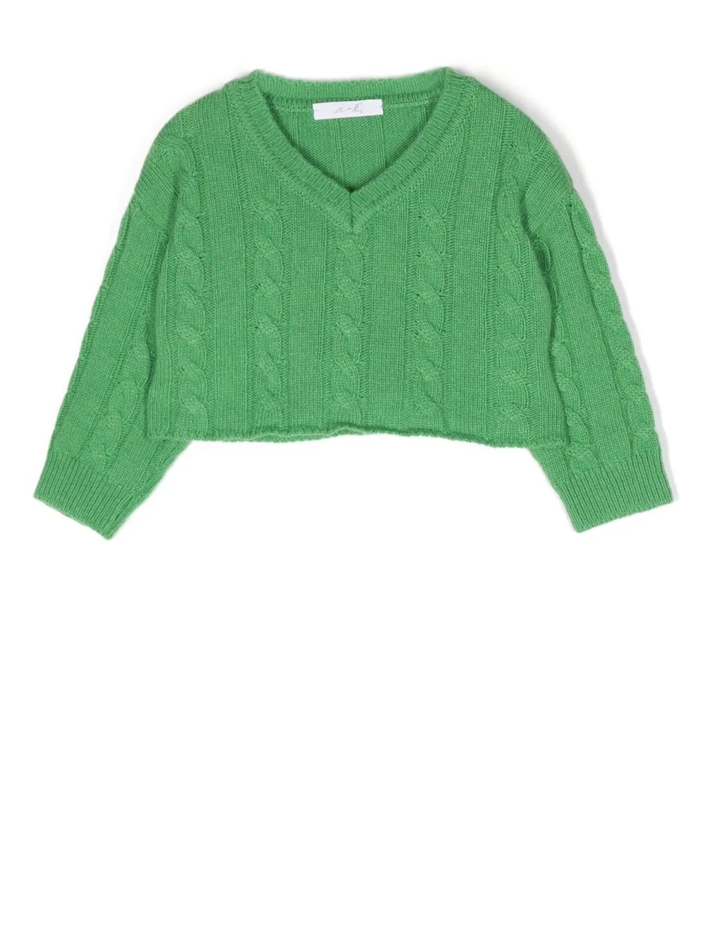 

Miss Grant Kids V-neck cable-knit jumper - Green