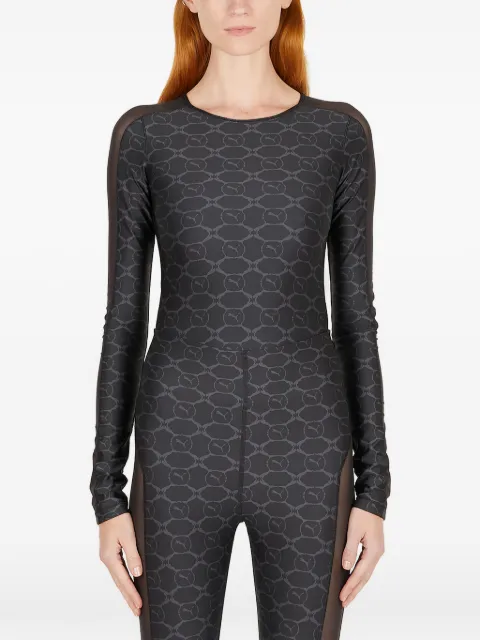 PUMA long-sleeve patterned bodysuit