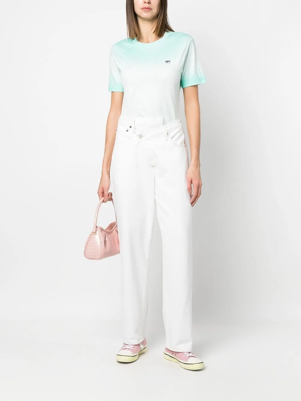 Chiara Ferragni T-shirt met logopatch - Groen