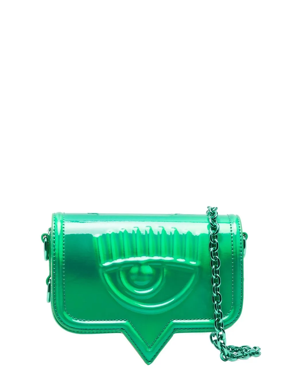 

Chiara Ferragni Eyelike patent shoulder bag - Green