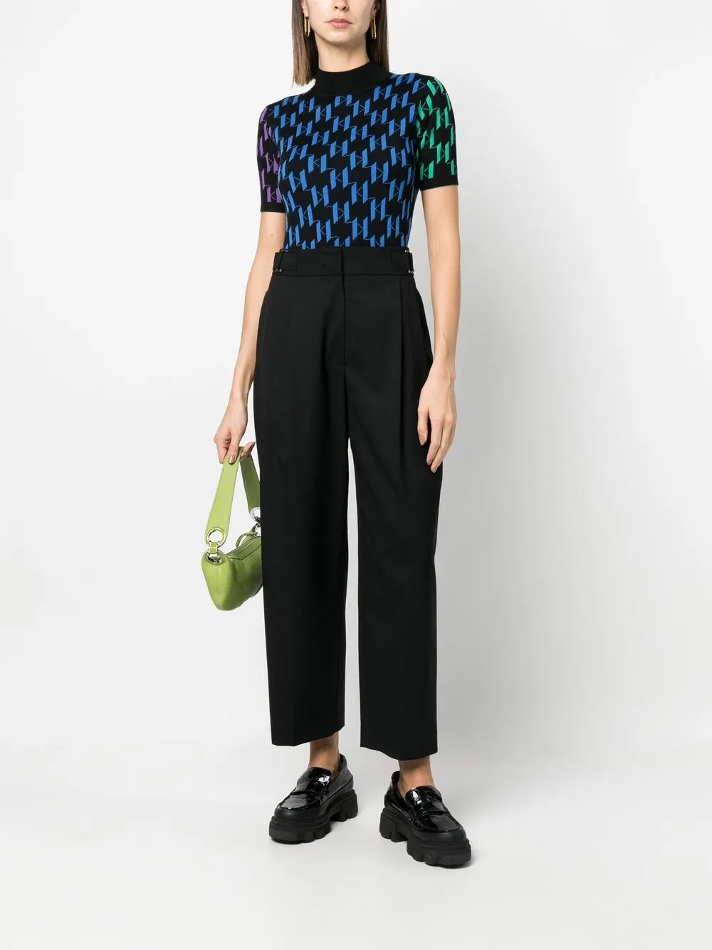 Karl Lagerfeld Intarsia trui - Zwart
