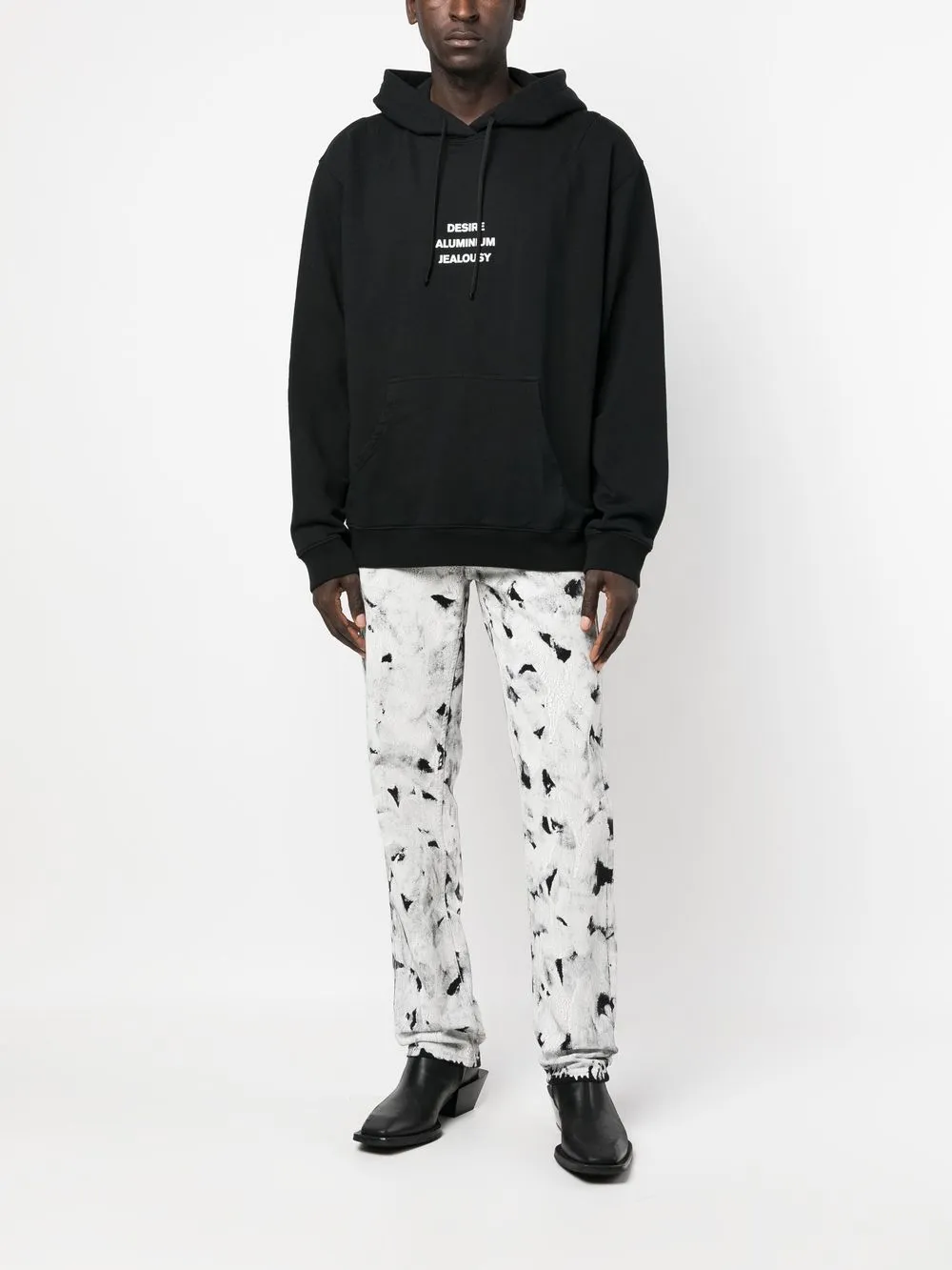 JORDANLUCA Hoodie met tekst - Zwart