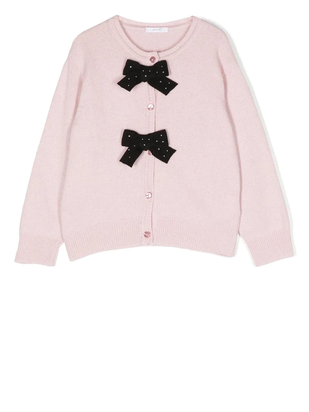 

Miss Grant Kids bow-detail button-up cardigan - Pink