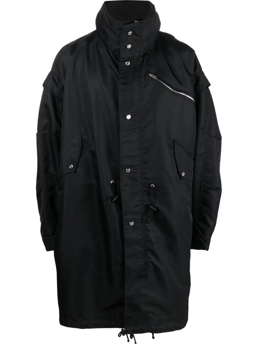 JORDANLUCA abrigo oversize con cuello alzado - Negro