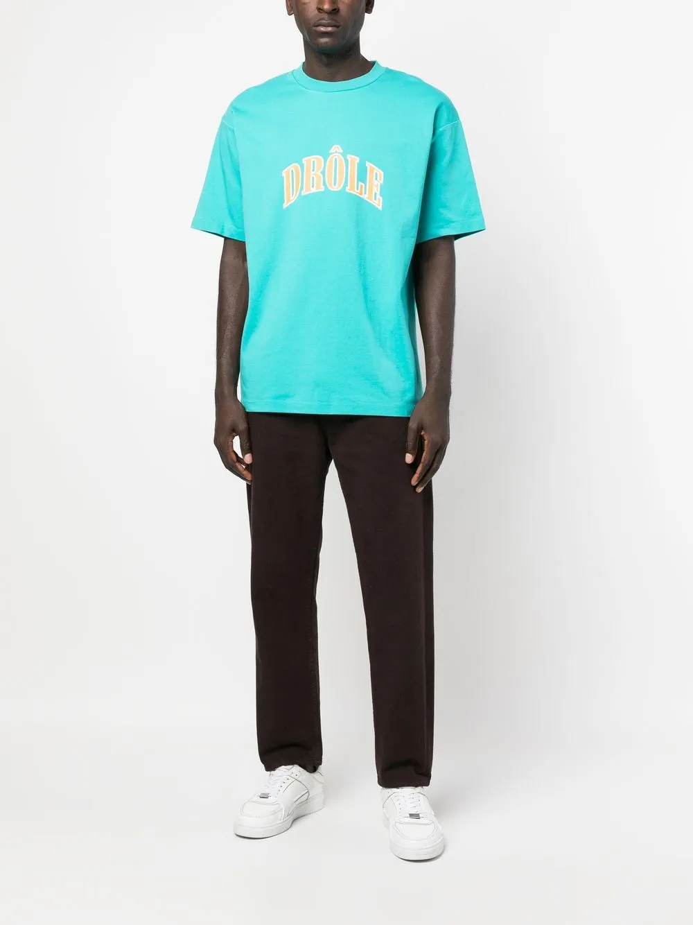 Drôle De Monsieur T-shirt met logoprint - Blauw